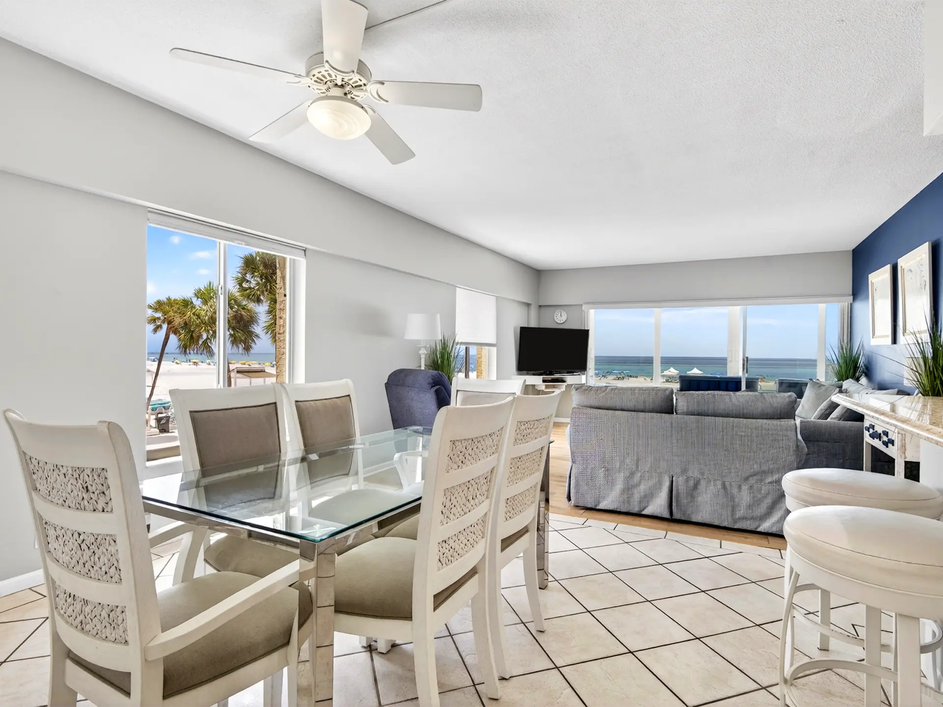 Open Concept Living Area of a luxury residential property in Gulf Coast, Florida. This bright and spacious living room layout featuring premium styling, comfortable seating, and open-concept flow on the Florida Gulf Coast, captured with professional real estate media standards.