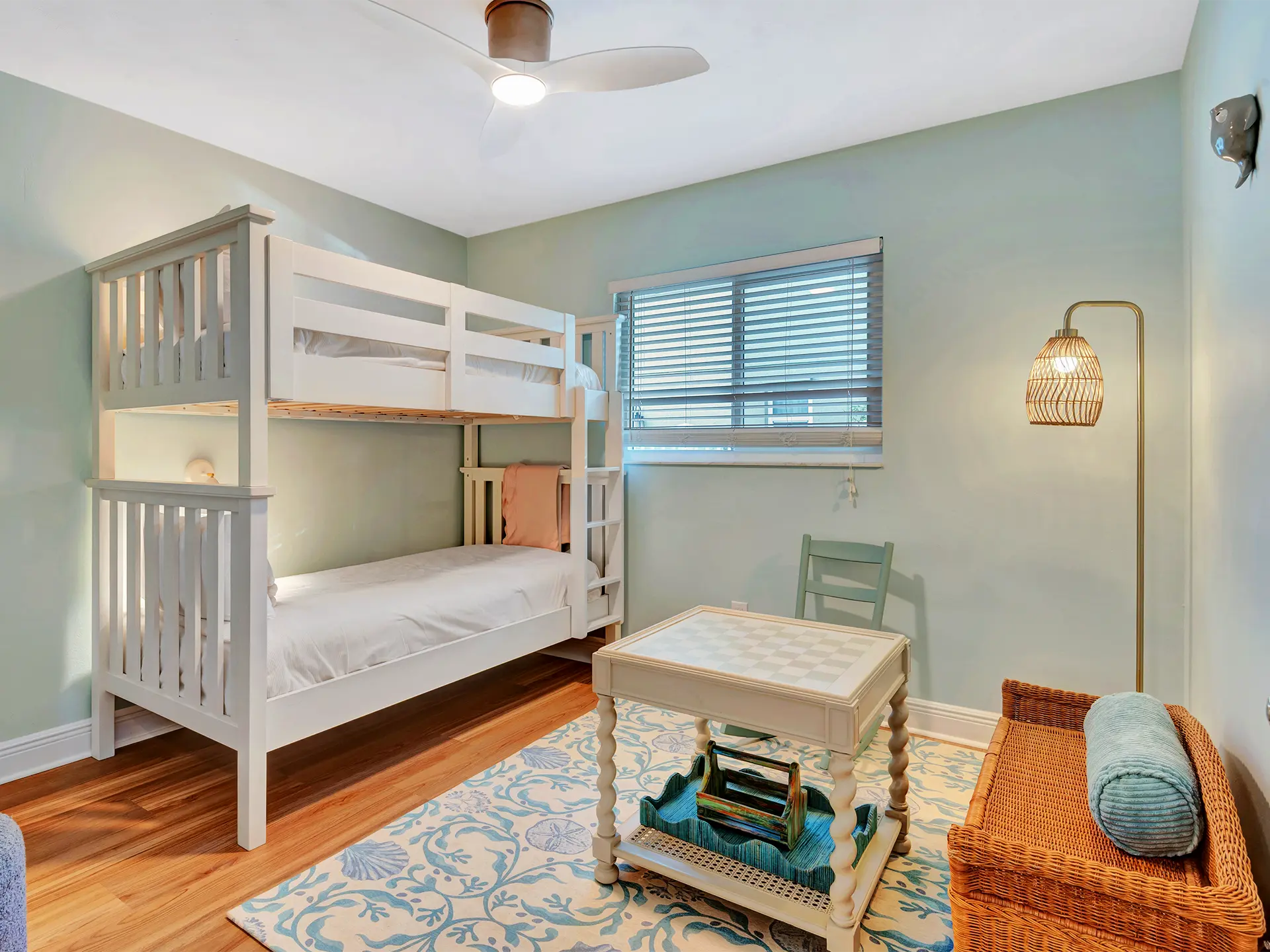 Kids Bedroom of a luxury residential property in Palma Sola, Bradenton, Florida. This spacious bedroom interior featuring clean design, modern decor, and comfortable layout on the Florida Gulf Coast, captured with professional real estate media standards.